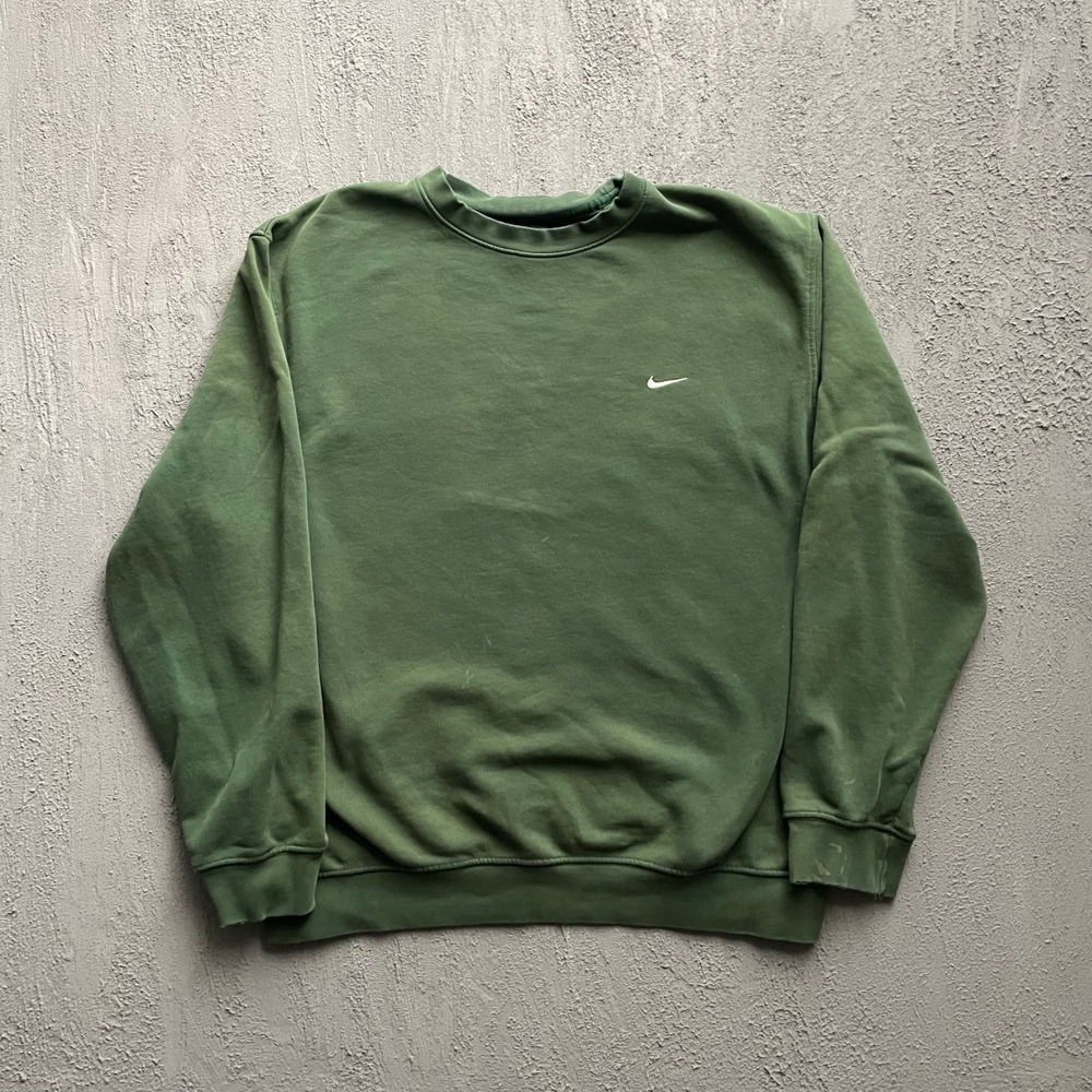 Vintage Embroidered Swoosh Crewneck Sweatshirt Mens Large Green 90s Nike